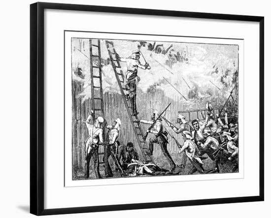 Major Fraser's Storming Party Carrying the Stockade in Front of Rangoon, 19th Century-null-Framed Giclee Print