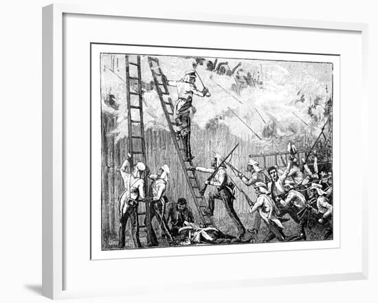 Major Fraser's Storming Party Carrying the Stockade in Front of Rangoon, 19th Century-null-Framed Giclee Print