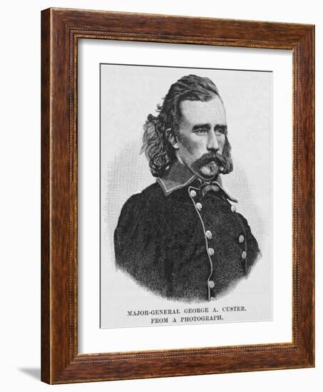 Major General George Armstrong Custer, Engraved from a Photograph, Illustration from 'Battles and…-Alexander Gardner-Framed Giclee Print