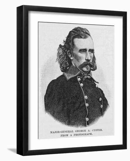 Major General George Armstrong Custer, Engraved from a Photograph, Illustration from 'Battles and…-Alexander Gardner-Framed Giclee Print