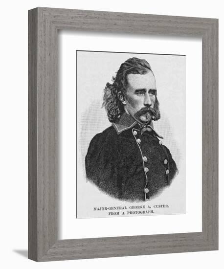 Major General George Armstrong Custer, Engraved from a Photograph, Illustration from 'Battles and…-Alexander Gardner-Framed Giclee Print