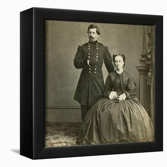 Major General George B. Mcclellan and His Wife-E. & H.T. Anthony-Framed Premier Image Canvas