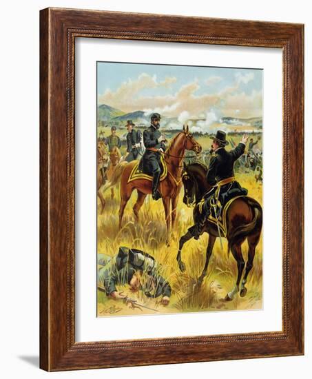 Major General George Meade at the Battle of Gettysburg on July 2nd 1863, 1900-Henry Alexander Ogden-Framed Giclee Print