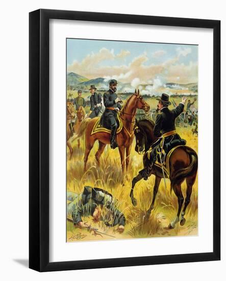 Major General George Meade at the Battle of Gettysburg on July 2nd 1863, 1900-Henry Alexander Ogden-Framed Giclee Print