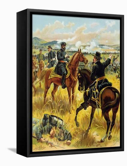 Major General George Meade at the Battle of Gettysburg on July 2nd 1863, 1900-Henry Alexander Ogden-Framed Premier Image Canvas