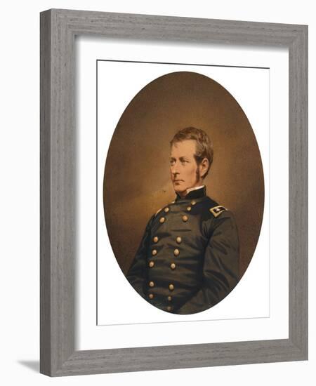 Major-General Joseph Hooker, C.1863 (Salted Paper Print with Applied Color)-Mathew Brady-Framed Giclee Print