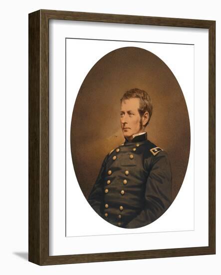Major-General Joseph Hooker, C.1863 (Salted Paper Print with Applied Color)-Mathew Brady-Framed Giclee Print