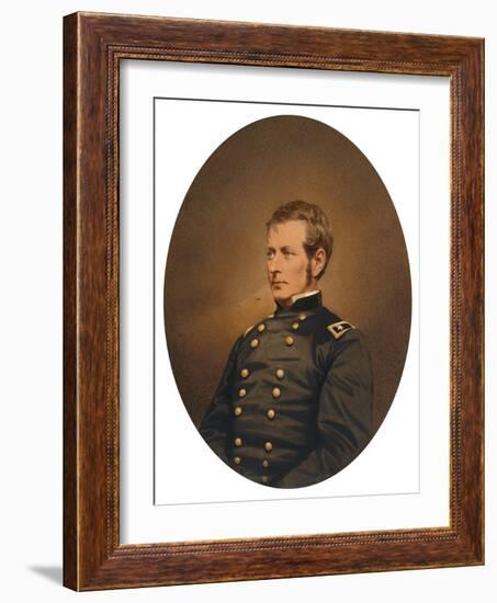 Major-General Joseph Hooker, C.1863 (Salted Paper Print with Applied Color)-Mathew Brady-Framed Giclee Print