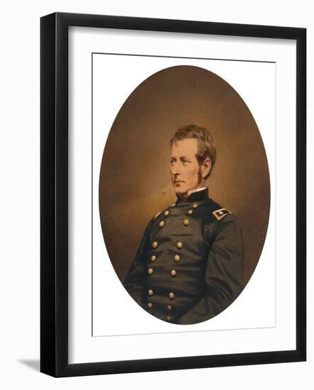 Major-General Joseph Hooker, C.1863 (Salted Paper Print with Applied Color)-Mathew Brady-Framed Giclee Print