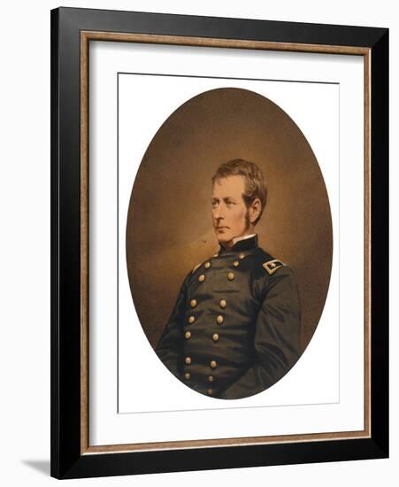 Major-General Joseph Hooker, C.1863 (Salted Paper Print with Applied Color)-Mathew Brady-Framed Giclee Print