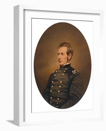 Major-General Joseph Hooker, C.1863 (Salted Paper Print with Applied Color)-Mathew Brady-Framed Giclee Print