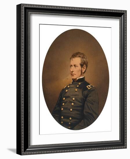 Major-General Joseph Hooker, C.1863 (Salted Paper Print with Applied Color)-Mathew Brady-Framed Giclee Print