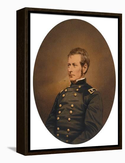 Major-General Joseph Hooker, C.1863 (Salted Paper Print with Applied Color)-Mathew Brady-Framed Premier Image Canvas