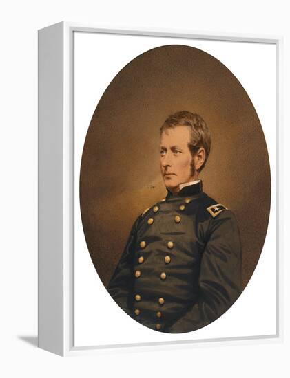 Major-General Joseph Hooker, C.1863 (Salted Paper Print with Applied Color)-Mathew Brady-Framed Premier Image Canvas