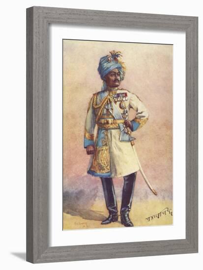 Major-General Maharaja Sir Pratap Singh Bahadur, Indian Soldier-Alfred Crowdy Lovett-Framed Giclee Print