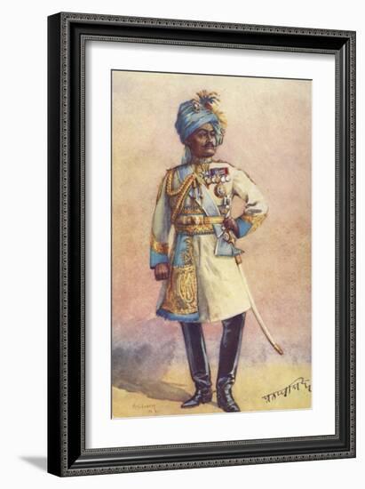 Major-General Maharaja Sir Pratap Singh Bahadur, Indian Soldier-Alfred Crowdy Lovett-Framed Giclee Print