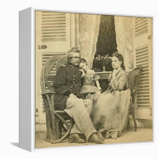 Major General Ord with His Wife and Child, at the Mansion Formerly Occupied by Jefferson Davis, Ric-Mathew Brady-Framed Premier Image Canvas