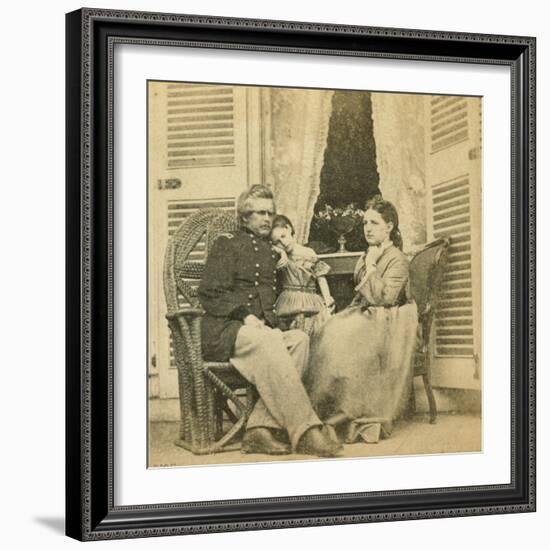 Major General Ord with His Wife and Child, at the Mansion Formerly Occupied by Jefferson Davis, Ric-Mathew Brady-Framed Giclee Print