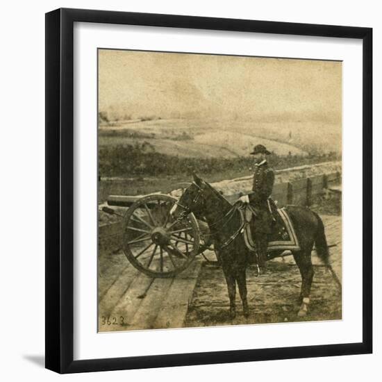 Major General W.T. Sherman and Horse, 1864 (B/W Photo)-Mathew Brady-Framed Giclee Print