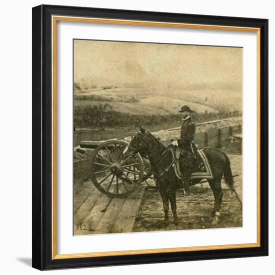 Major General W.T. Sherman and Horse, 1864 (B/W Photo)-Mathew Brady-Framed Giclee Print