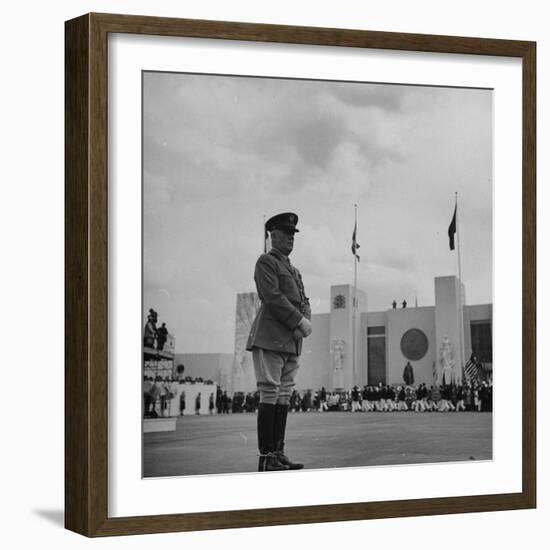 Major General William N. Haskell, During the Opening Ceremonies at the New York World's Fair-David Scherman-Framed Premium Photographic Print