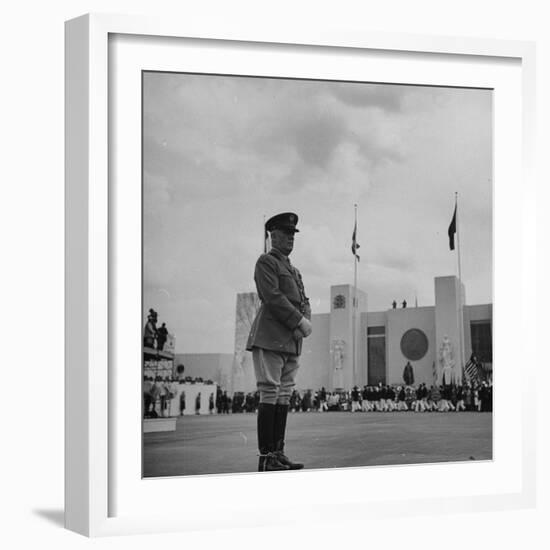 Major General William N. Haskell, During the Opening Ceremonies at the New York World's Fair-David Scherman-Framed Premium Photographic Print