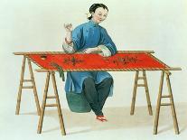 A Woman Embroidering Plate 41 from "The Costume of China"-Major George Henry Mason-Giclee Print
