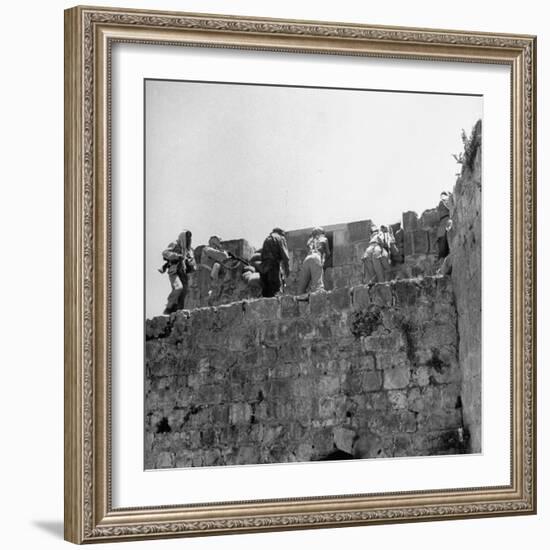 Major John Bagot Glubb's Arab Legionnaires Fight from Walls of Jerusalem, in War with Israel-null-Framed Photographic Print