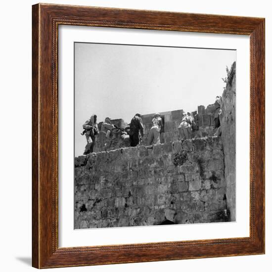 Major John Bagot Glubb's Arab Legionnaires Fight from Walls of Jerusalem, in War with Israel-null-Framed Photographic Print