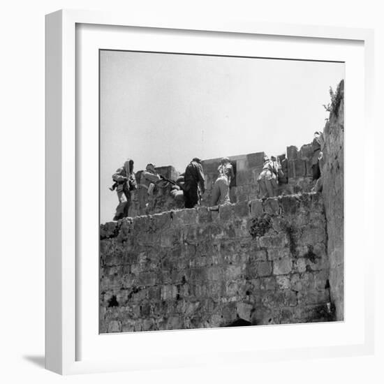 Major John Bagot Glubb's Arab Legionnaires Fight from Walls of Jerusalem, in War with Israel-null-Framed Photographic Print