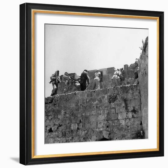 Major John Bagot Glubb's Arab Legionnaires Fight from Walls of Jerusalem, in War with Israel-null-Framed Photographic Print