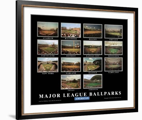 Major League Ballparks: American League-Ira Rosen-Framed Art Print