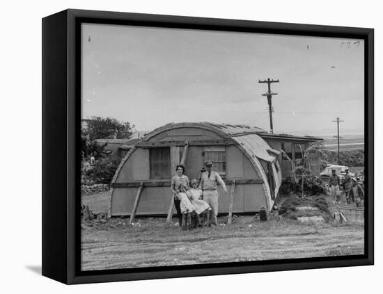 Major Sidney Shelley and His Family Living in a "Typhoonized" Quonset Hut-Carl Mydans-Framed Premier Image Canvas