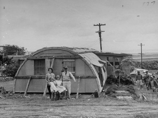 Major Sidney Shelley And His Family Living In A Typhoonized Quonset Hut Photographic Print Carl Mydans Art Com
