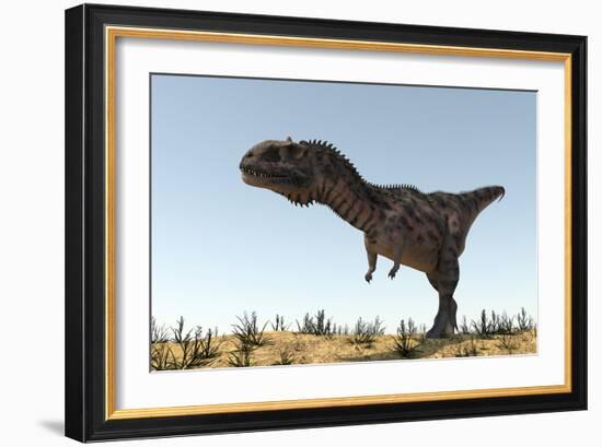 Majungasaurus in a Barren Environment-Stocktrek Images-Framed Art Print