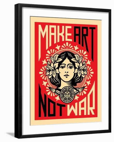 Make Art Not War-Shepard Fairey-Framed Art Print