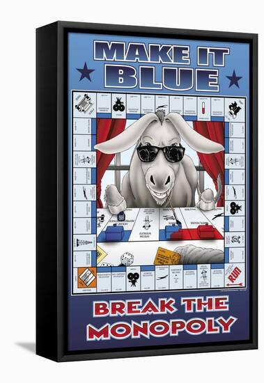 Make It Blue, Break the Monopoly-Richard Kelly-Framed Stretched Canvas