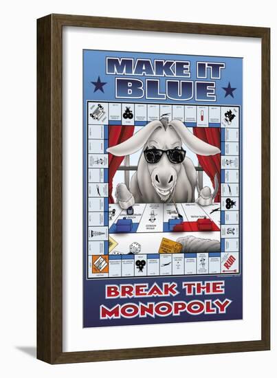 Make It Blue, Break the Monopoly-Richard Kelly-Framed Art Print
