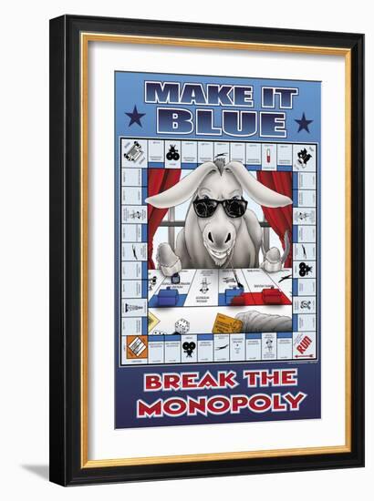 Make It Blue, Break the Monopoly-Richard Kelly-Framed Art Print