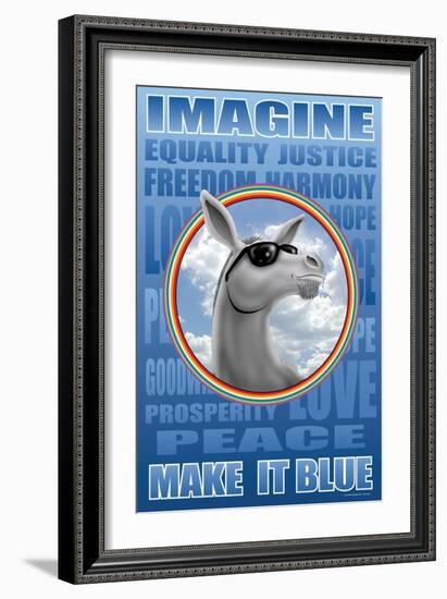 Make It Blue Imagine Poster-Richard Kelly-Framed Art Print