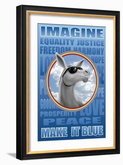 Make It Blue Imagine Poster-Richard Kelly-Framed Art Print