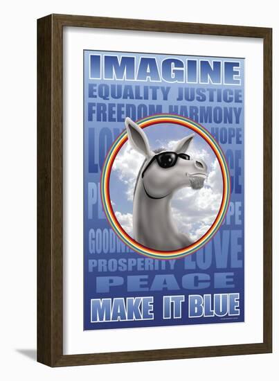 Make It Blue Imagine Poster-Richard Kelly-Framed Art Print