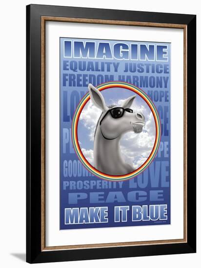 Make It Blue Imagine Poster-Richard Kelly-Framed Art Print