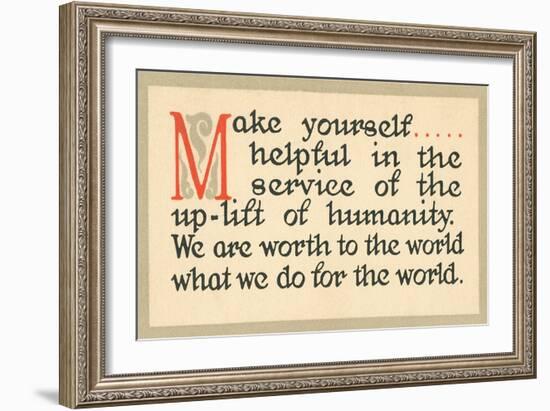 Make Yourself Helpful-null-Framed Premium Giclee Print