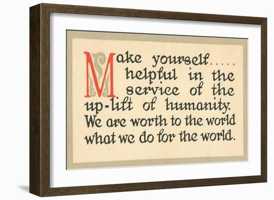 Make Yourself Helpful-null-Framed Premium Giclee Print