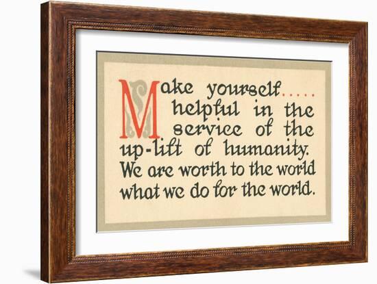 Make Yourself Helpful-null-Framed Premium Giclee Print