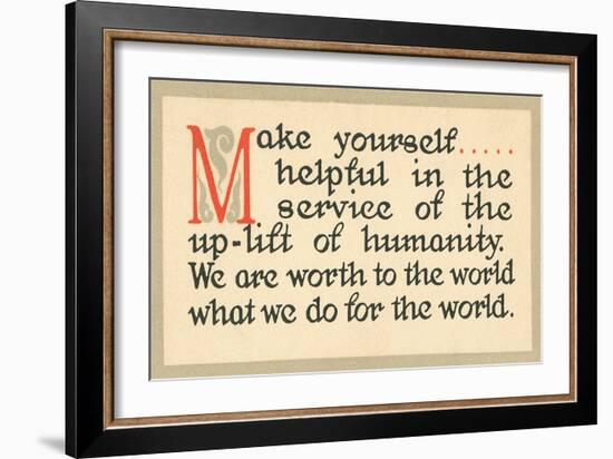 Make Yourself Helpful-null-Framed Premium Giclee Print