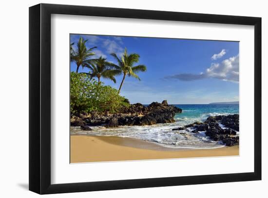 Makena Beach State Park with View towards Molokini Island, Island of Maui, Hawaii, USA-null-Framed Art Print