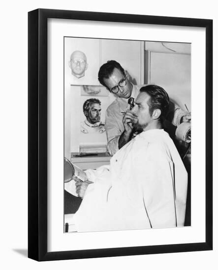 Makeup Artist Ben Nye Working on Actor Douglas Fairbanks, Jr-null-Framed Photo