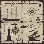 Set of Nautical Design Elements. No Trace. All Images Could Be Easy Modified-Makhnach S-Framed Art Print